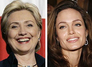 Hillary Clinton y Angelina Jolie. (Fotos: AP)