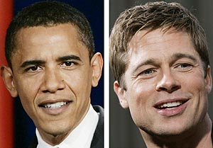 Barack Obama y Brad Pitt. (Fotos: AP)