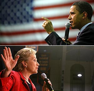 Obama y Clinton pronuncian discursos en McKeesport y Philadelphia. (Fotos: AFP)