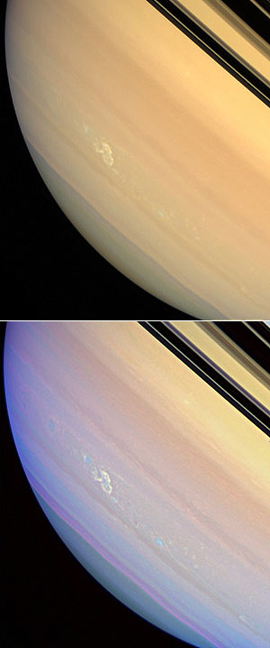 Una tormenta elctrica captada por la sonda espacial Cassini-Huygens en el hemisferio sur de Saturno y que fue denominada por los cientficos que la estudian como 'Tormenta Alley'. (Foto: EFE)