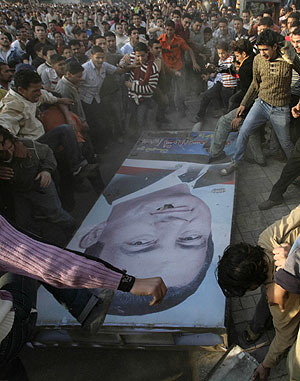 Imagen de una manifestacin contra Mubarak. (Foto; EFE)