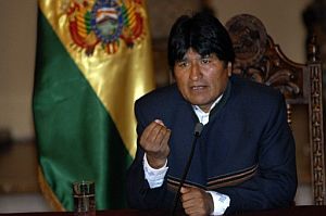 Morales, durante el mensaje a la nacin desde Palacio Quemado, la sede del gobierno en La Paz. (Foto: EFE)