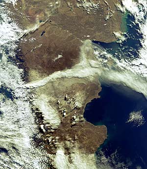 El volcán chileno Chaitén visto desde el Envisat el 5 de mayo de 2008. (Foto: ESA)