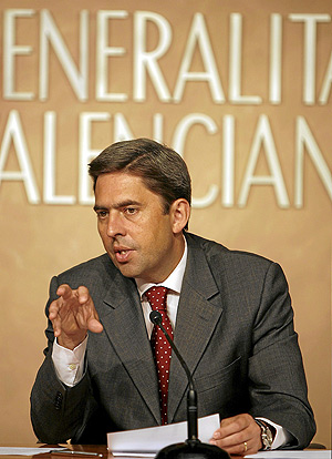 El vicepresidente y portavoz del Gobierno valenciano, Vicente Rambla, durante la rueda de prensa posterior al Pleno del Consell. (Foto: Alberto Di Lolli)