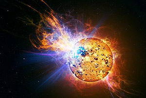 Recreacin artstica de la explosin estelar registrada por la nave 'Swift' en abril. (Foto: NASA)