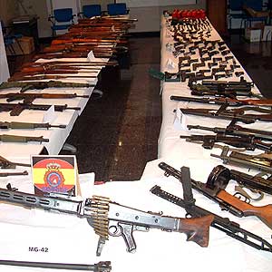Imagen de las armas intervenidas (Foto: Polica Nacional)