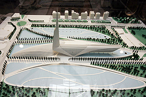 Maqueta del diseo de Calatrava para el Centre de Convencions de Castelln. (Foto: Eugenio Torres)