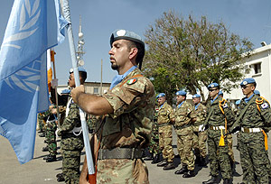 'Cascos azules' italianos de la misin de la ONU en el Lbano (UNIFIL). (Foto: AFP)