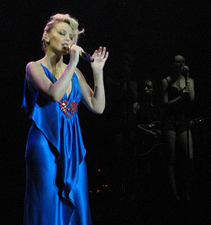 Kylie Minogue en un momento de su gira.