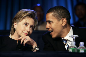 Hillary Clinton y Barack Obama, en un acto en Washington de 2006.