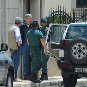 Gennadios Petrov, el lder de la banda mafiosa, en el momento de ser detenido en Mallorca. (Foto: Alberto Vera)