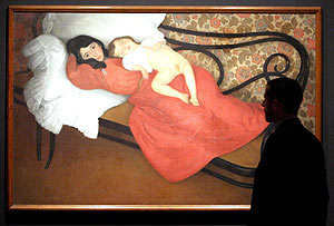 La obra 'Maternidad' del autor ngel Llarroque, en el Museo de Bellas Artes de Bilbao. (Foto: EFE)