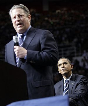 Gore, durante el discurso en el que anunci su apoyo a Obama. (Foto: AP)