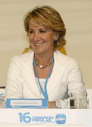 Esperanza Aguirre en el Congreso Nacional del Partido Popular de Valencia. (Foto: Reuters).