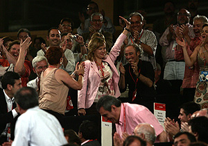Leire Pajn, tras ser elegida 'nmero tres' del partido (Foto: Jaime Villanueva)