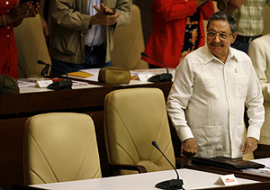 El presidente de Cuba, en la sesin plenaria. (Foto: AP)