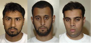 Los acusados: Abdulla Ahmed Ali, Tanvir Hussain, Assad Sarwar (Foto: REUTERS)