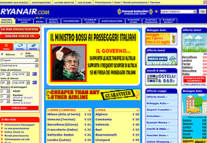 Web de la aerolnea de bajo coste en Italia.