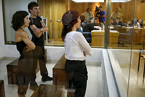 Los terroristas Gallastegui, Zubiaga y Mgica Goieste lunes en la Audiencia. (Foto: Mondelo)