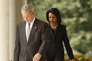 Bush y Rice, este mircoles en la Casa Blanca. (Foto: AP)