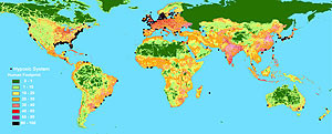 Distribución global de los más de 400 sistemas marítimos con zonas muertas, causadas por la creciente eutrofización. (Foto: 'Science')