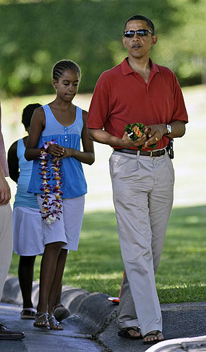 Obama, en una imagen familiar con sus hijos. (Foto: AP)