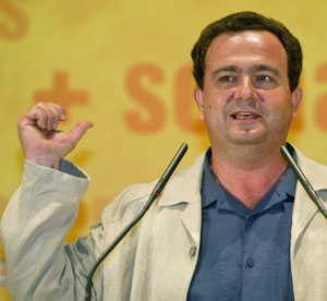 Bernat Joan, durante un acto electoral de Esquerra. (Foto: EFE)
