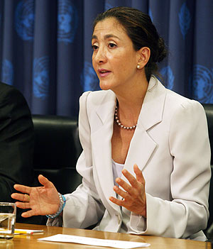 Ingrid Betancourt, en un acto en la ONU. (Foto: AP)