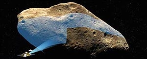 Simulación de la aproximación de la nave de la misión 'Marco Polo' a un asteroide (Foto: EADS)