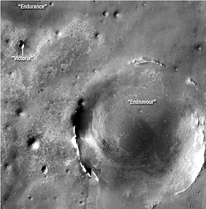 Ilustracin del crter 'Endeavour'. (Foto: NASA)