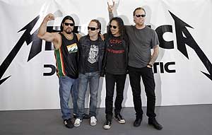 Robert Trujillo, Lars Ulrich, Kirk Hammett y James Hetfield (Foto: AP)