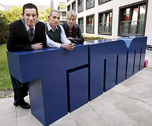 Los presentadores Armin Ceric, Bjoern Wolfram y Oliver Lock del canal de televisin (Foto: EFE)