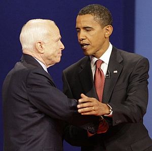 Momento previo al debate entre los dos candidatos a la presidencia de EEUU. (Foto: AFP)