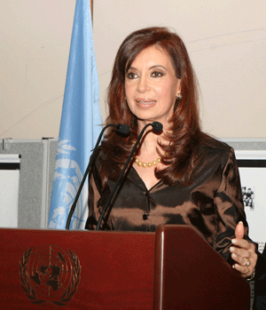 Cristina Fernndez de Kirchner en la Asamblea General de Naciones Unidas, hace unos das. (Foto: EFE).
