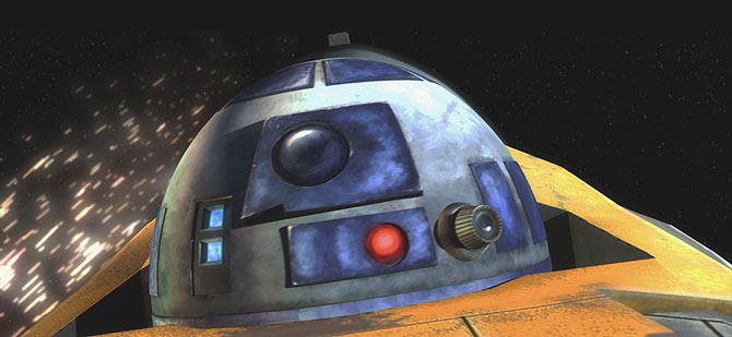 R2-D2, a los mandos de una nave. (Foto: LUCASFILM)