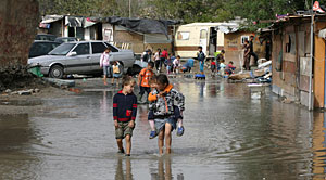Inundaciones en el poblado. (Foto: Bernab Cordn)