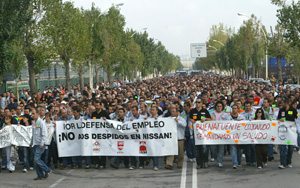 Los trabajadores de Nissan volvern a manifestarse el prximo jueves. (Foto: Quique Garca)