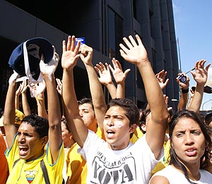 Manifestacin estudiantil en las calles de la capital venezolana. (Foto: Cecilia Rodrguez)