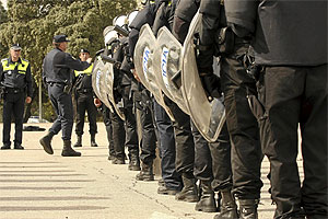 Varios miembros del cuerpo de Polica Municipal de Madrid. (Fotografa: Kike Para)