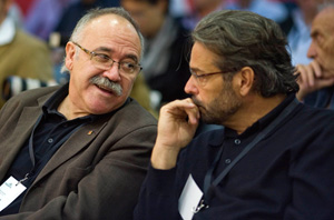 Carod junto a Benach, los dos dirigentes catalanes salpicados por los escndalos de gasto pblico en los ltimos das. (Foto: Santi Cogolludo)