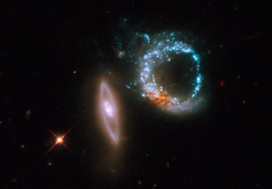 Las dos galaxias captadas por la cmara principal del Hubble. (Foto: AP/NASA)