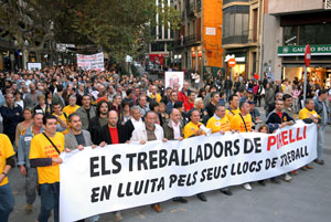 Una de las manifestaciones de los trabajadores de Nissan. (Foto: EFE)