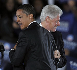 Obama y Clinton, durante un acto de campaa en Kissimmee, Florida. (Foto: REUTERS)