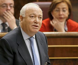 Moratinos, durante su intervencin en la sesin de control al Ejecutivo. (Foto: EFE)