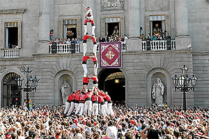 Castellers en las fiestas de La Merc de este ao. (Foto: El Mundo)