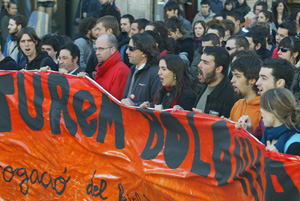 Las protestas contra Bolonia ganan peso entre los estudiantes. (Foto: Domnec Umbert)