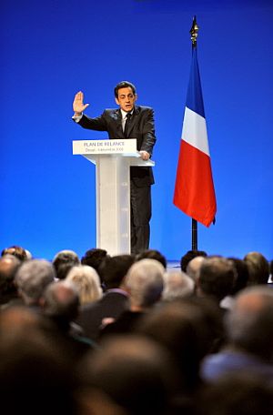 Nicolas Sarkozy, durante la presentacin de un plan de relanzamiento econmico. (Foto: AFP)