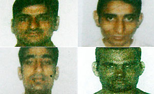Cuatro imágenes de los terroristas muertos distribuidas por la policía. (Foto: Sky News)