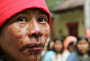 Indgenas colombianos, durante una marcha reivindicativa. (Foto: EFE)