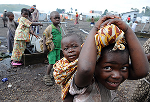 Nios congoleos en un campamento de desplazados. (Foto: AFP)